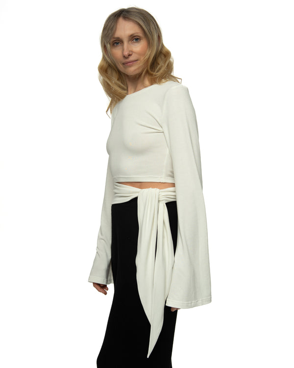 Bluzka "ELARA" Ivory Cut-Out