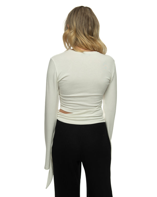 Bluzka "ELARA" Ivory Cut-Out