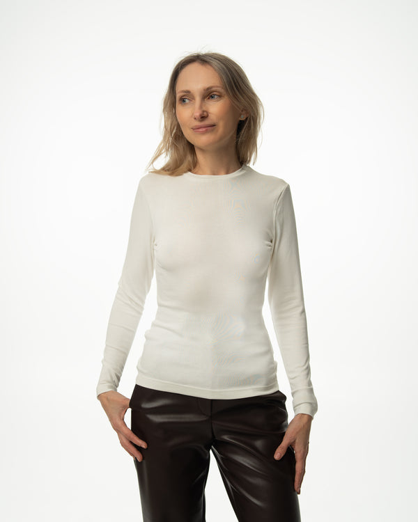 Bluzka basic „Pure Touch” – ecru