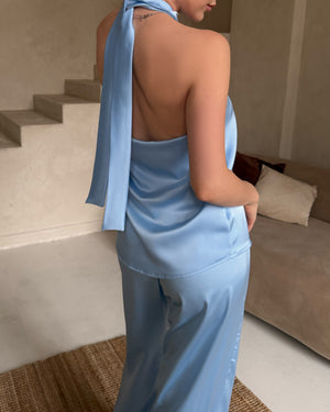Bluzka halter Lume Dusty Blue